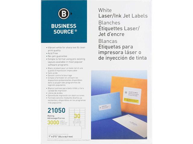 Mailing Laser Label, 1x2-5/8, 3000/PK, White, 4 Pack