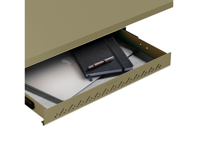 Under Desk Drawer Hidden Under-Desk Storage Organizer, Easy Install, Large Capacity Metal Sliding Drawer for Home Office, Standing Desk &...