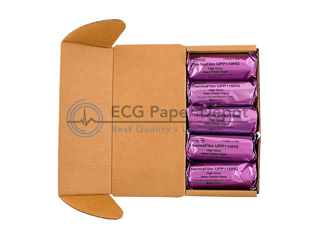 Sony Compatible UPP-110HG High Gloss Ultrasound Paper Film/Media 5 Rolls, 110mm x 18m (Made in USA) 5 Rolls