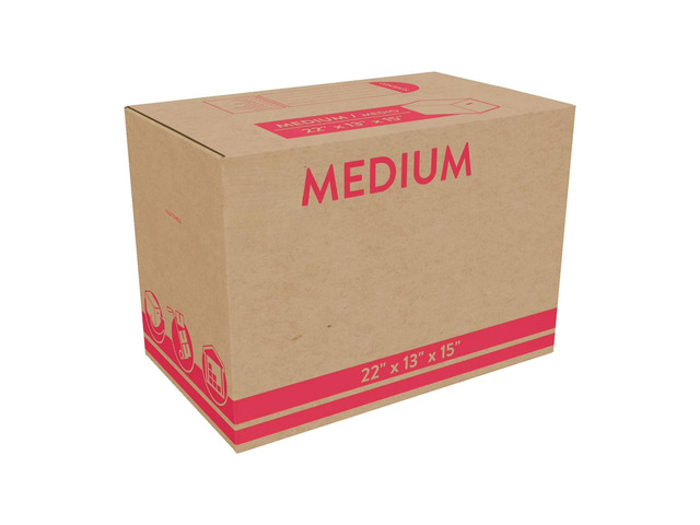 Small Shipping Boxes 22x13x15, Sturdy Corrugated Moving Boxes for Packing, Storage & Mail, Medium Cardboard Box for Moving Supplies, Brown Kraft...