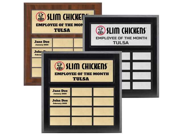 Perpetual Plaque, Custom Employee of the Month Appreciation Award (12 Plate (12x12'))