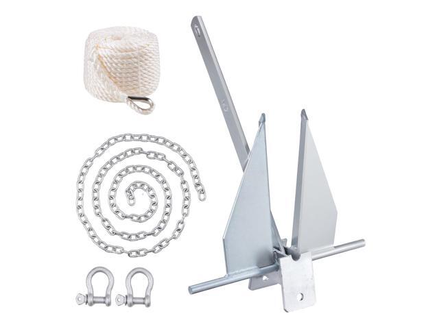 Fluke Style Anchor Kit,Hot-Dipped Galvanized Steel Fluke Anchor with 7.9' Chain