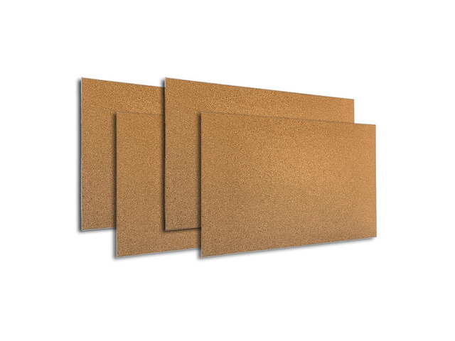 18' x 24' x 1/4' Thick Cork Sheets (4-Pack) with Adhesive Strips, 100% Natural and Sustainable Cork Bulletin Boards. Perfect for Home, School, and...