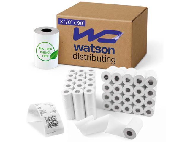3 1/8' x 90' Thermal Paper Receipt Rolls BPA-Free, BPS-Free & Phenol-Free 48 GSM Thick POS Printer Paper for Retail & Restaurant Receipts, Credit...