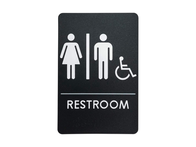Men's/Women's Restroom Sign for Handicap Accessible Restroom ADA-Compliant Bathroom Door Sign, Made in USA, Pack of 12