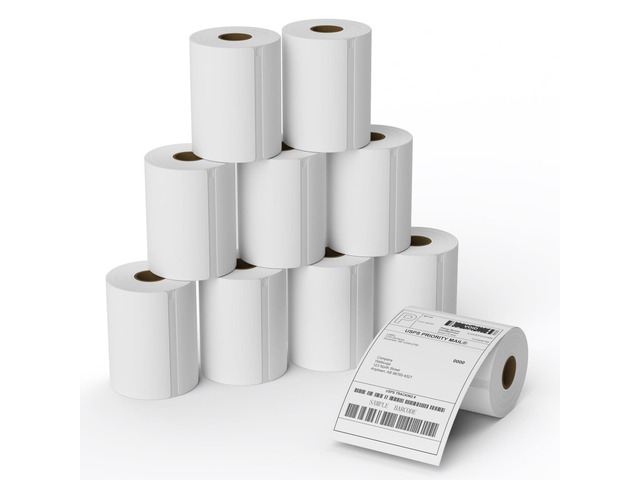 4'x6' (10 Rolls) Direct Thermal Shipping Labels Compatible with 4XL Label Writer 1744907, 1755120, Perforated Postage Label Paper for Thermal...