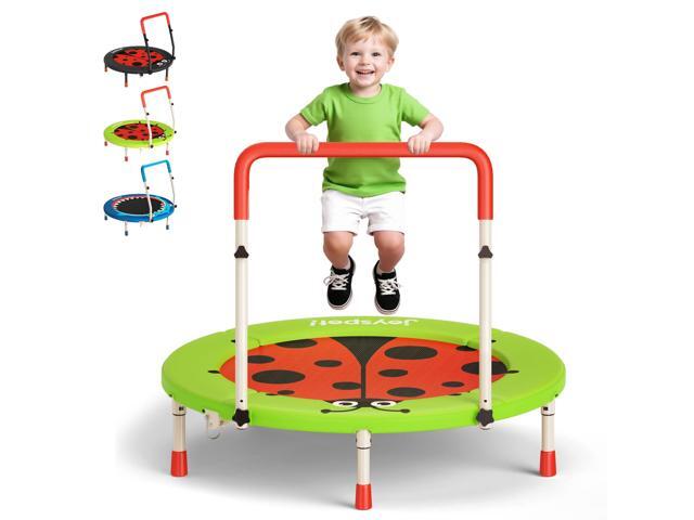 36-Inch Toddler Trampoline with Foam Handle, 3FT Foldable Mini Rebounder ASTM & CPSIA Certified, KidsTrampoline with Adjustable Bar, 100 lbs...