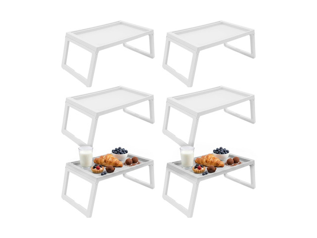 6 Pack Bed Tray Tables Breakfast Trays Serving Tray, Foldable Food Tray for Bed, Bed Laptap Desk with Phone Slots for Sofa Bed Eating Studying...