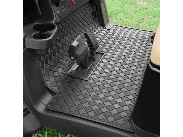 Golf Cart Floor Liner Mat 8mm Thick Rubber Full Coverage Fit for Club Car Precedent 2004-2025 / Onward & Tempo 2017-2025 / Villager & V4L 2019-2025...