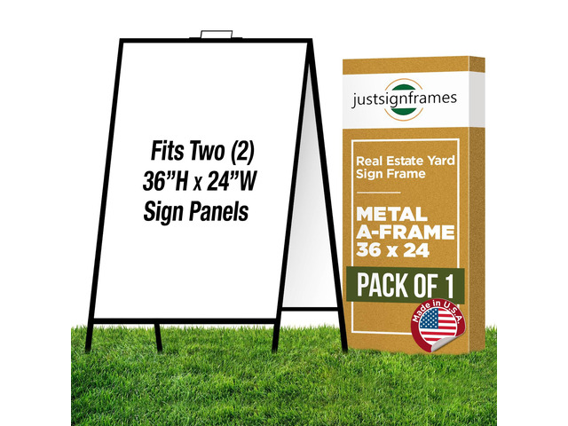 Generic A-Frame Sidewalk Portable Folding Curb Sign Stand, 36 x 24 Slide in, Black (Pack of 1), C 214