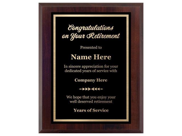Customized Retirement Plaque Award Laser Engraved Personalized Gift Choose Your Size Customize Now! (8x10)