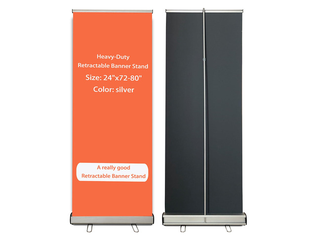 24' x72-80 Heavy Duty Retractable Roll Up Banner Standfor business trade show,store sign display Stand (STAND ONLY)
