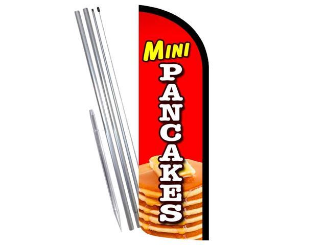 Mini Pancakes Premium Windless Feather Banner Flag Kit (Flag, Pole, & Ground Mt)