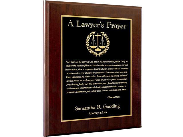 Customizable Lawyer's Prayer Plaque - Thank or Congratulate An Attorney or Celebrate a Law Student's Accomplishments - Include Their Name or.