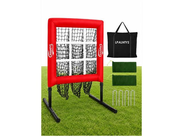 9 Hole Pitching Net with Strike Zone,Improve Baseball Softball Accuracy Training, Adjust Height to 45 Inches, Portable Set up, Indoor Outdoor...