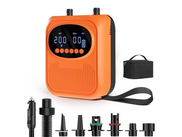 20PSI Electric Paddle Board Pump, Smart Rechargeable SUP Pump with DC 12V Car Connector, Inflation and Deflation Air Pump with Auto-Off for SUP,.