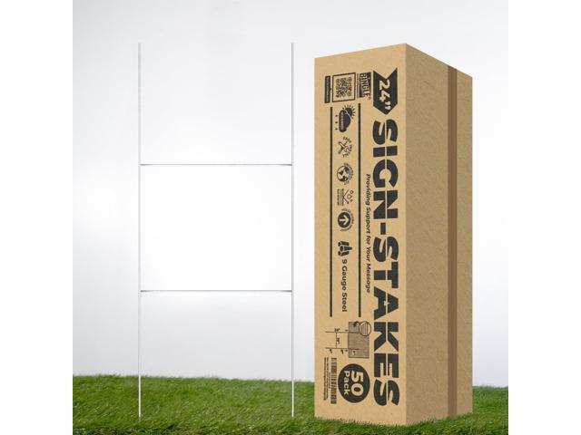 24'x10' Heavy Duty Metal H-Stakes Frame Wire Stakes - Yard Sign Stake - Lawn Sign Stake. Use with 4mm and 5mm Corrugated Plastic Yard Signs (50)