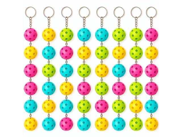 Pickleball Keychain Set 8/16/24/48 Pack - Fun Unique Gifts for Women Men & Lovers - Bulk Team Accessories Party Favors