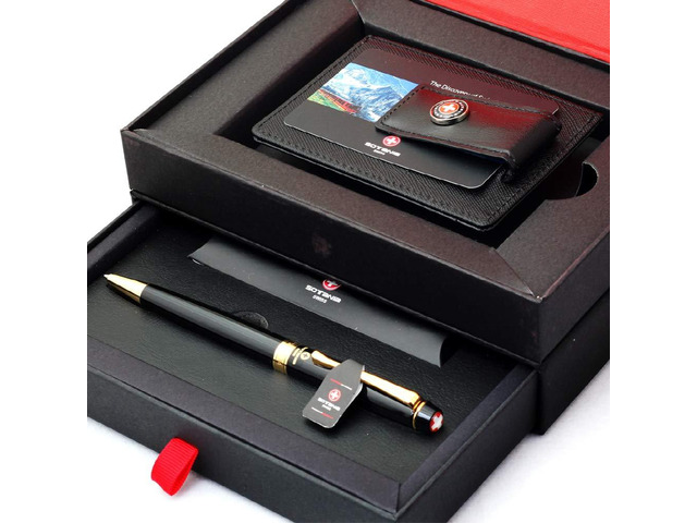 Swiss- Personalized Roller Ballpen, Ballpoint pen, Ball pen, Refillable Pen with Genuine Leather Pocket Money Clip Premium Gifts for men by womens