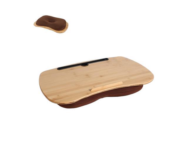 Lap Desk-Portable Laptop Table with Cushion Bamboo Platform Phone Holder L(21.6'x13.8')