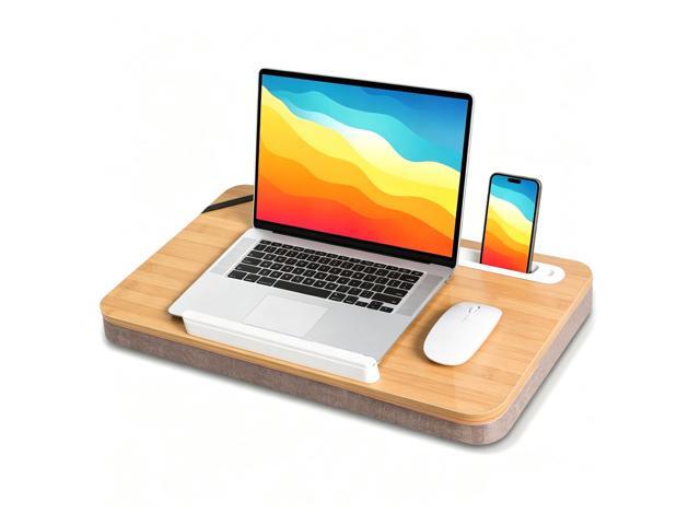 Portable Lap Desk Tray, Natural Wood, Large 21.1 x 12.9 Inch, for Home Office