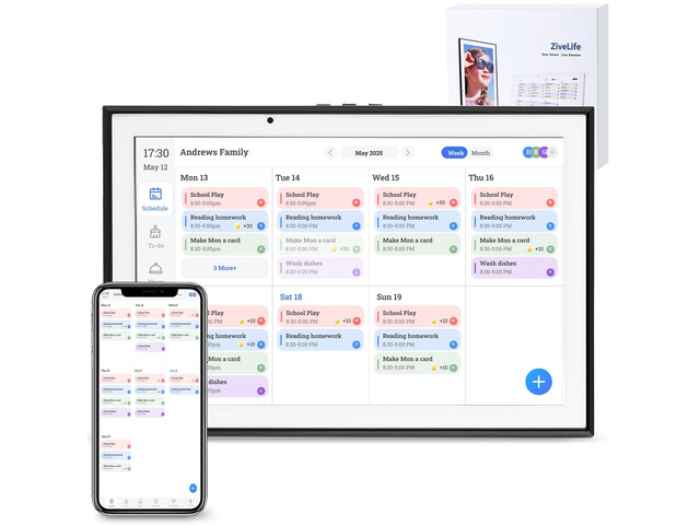 Digital Calendar 10.1 Inch Smart Electronic Planner, IPS Touch Screen, 32GB, Electronic Slideshow, Wall-mounted with Third-Party Calendar Sync,...