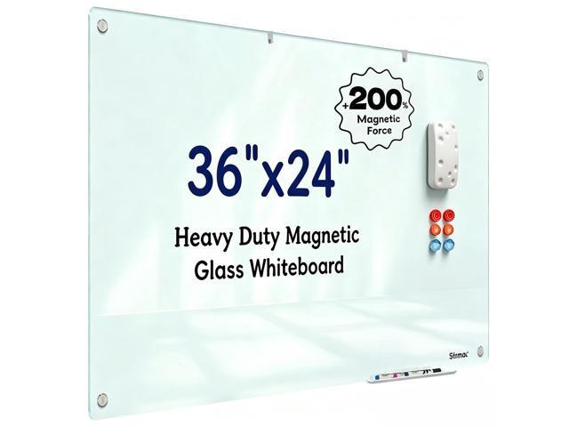 Magnetic Glass Dry Erase Board - 36'' x 24'' Whiteboard White Writing Board Nano-Coated Tempered Glass Marker for Wall Office School and Home