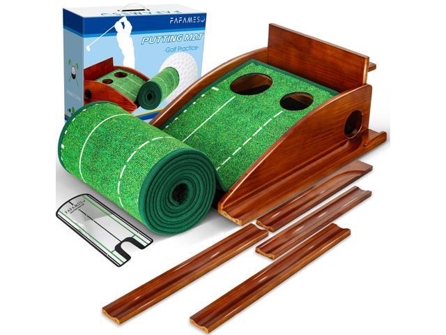 Golf Putting Mat, Putting Green Indoor with Ball Return - Golf Gifts for Men Christmas, Golf Training Aid for Home Office, Portable Putting.