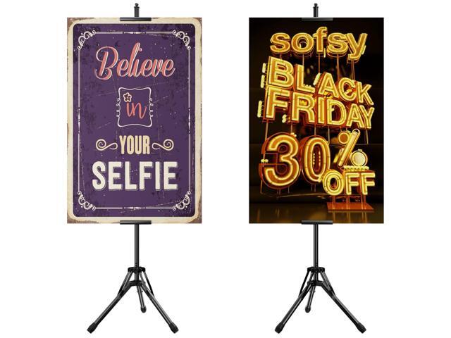 2Pack Poster Stands for Display, Double-Sided Sign Holder Stand Adjustable Sign Stand with Tripod, Height Up to 79 in, Poster Board Stand for.