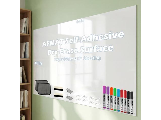 Dry Erase Whiteboard Paper, Large White Board Stickers for Wall, 8x4ft Dry Erase Paper Roll with Adhesive Backing, Perfect Replacement for White.