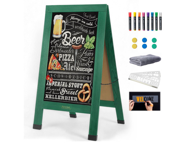 Wood Magnetic A-Frame Chalkboard Signs, 40' x 20' Large Sandwich Board Signs Outdoor, Double-Sided Sidewalk Blackboard for Business, Wedding,...