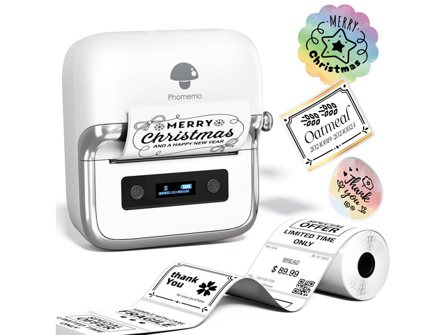 M250 3 Inch Label Maker Machine with Tape Label Printer for Address, Barcode Printer for Business, Home, Logo Label, Sticker Printer for Phones &...