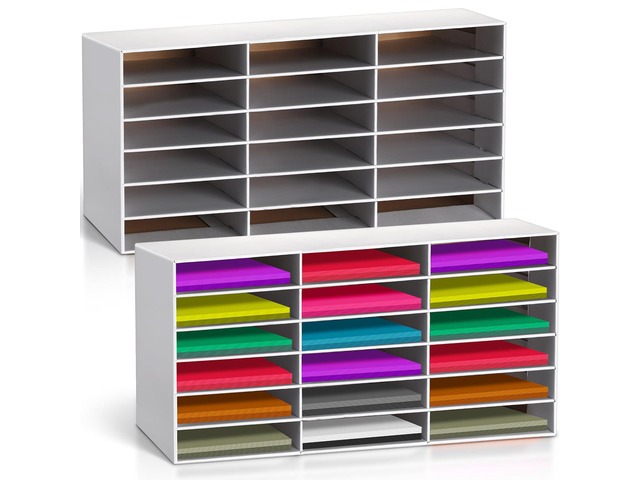 2 Pcs Construction Paper Storage, Classroom Mailboxe, Back to School Literature Sorter, Sturdy Cardboard Paper Organizer for Teacher, Student,...