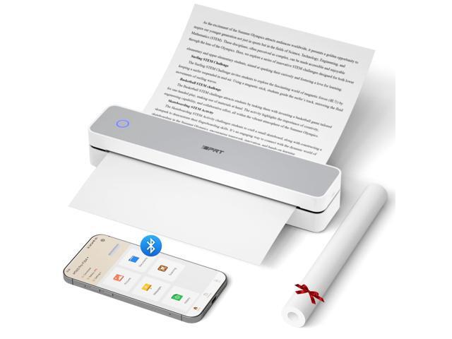 Portable Thermal Printer, MT610 Pro Wireless for Travel, 300DPI Bluetooth Inkless Printer Support 8.5' X 11' US Letter& A4 & A5 Thermal Paper for.