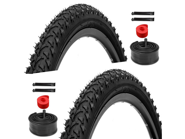 2 Pack 26 inch Bike Tires - 26 Ã— 1.95 inch Folding Replacement Bicycle Tires for MTB Mountain Bike with 26 inch Schrader Valve Bike Tubes, 4 Tire...