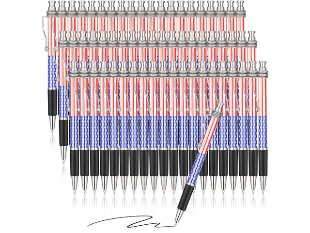 200 Pcs American Flag Pen 250 Anniversary Ballpoint Pen Patriotic Gift Bulk 4th of July Souvenir with Retractable Barrel for 250 Anniversary USA...