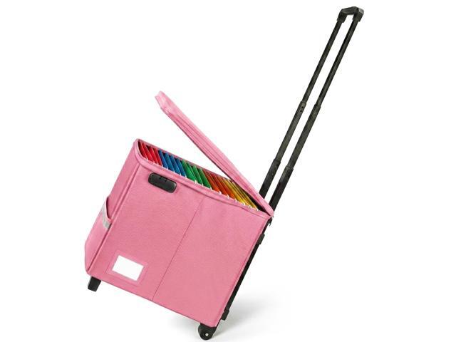 Fireproof Rolling File Box with Wheels for Letter & Legal Size Files Fireproof File Box with Wheels, Collapsible Rolling Fireproof Document Bag...