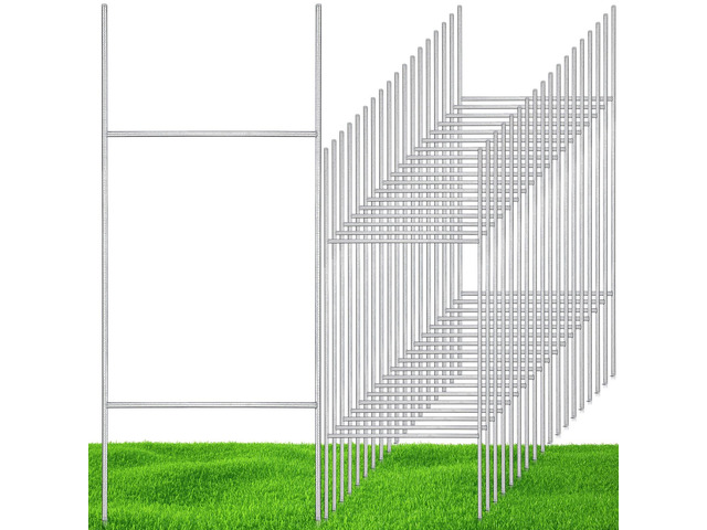 30 Pcs H Stakes for Yard Signs 30'' x 10'' Metal Heavy Duty H Frame Wire Stakes Weatherproof Metal Holder for 250 Anniversary USA 4mm 5mm...