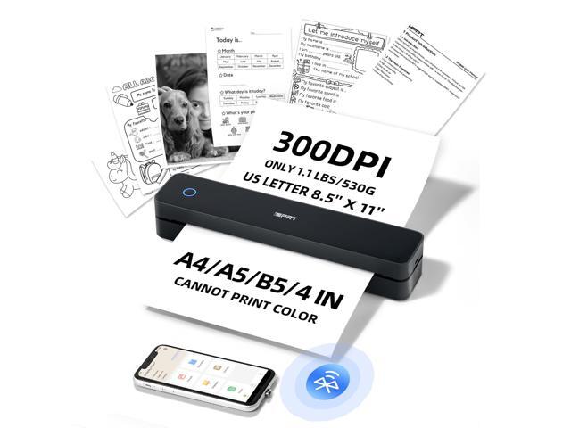 Portable-Printer Wireless for Travel,300DPI Inkless Thermal Small Printers for Home Use,Office,Vehicles,Mobile Bluetooth Printer Supports 8.5' x...
