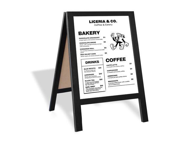 A Frame Whiteboard Easel Sign 31x20 in - Sandwich Signs Outdoor Solid Wood A Frame Whiteboard Sign, Magnetic Double-Sided Dry Erase, Black