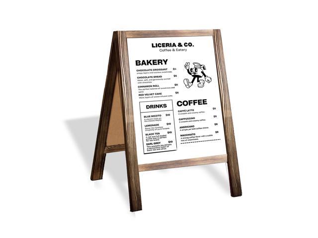 A Frame Whiteboard Easel Sign 31x20 in - Sandwich Signs Outdoor Solid Wood A Frame Whiteboard Sign, Magnetic Double-Sided Dry Erase, Brown