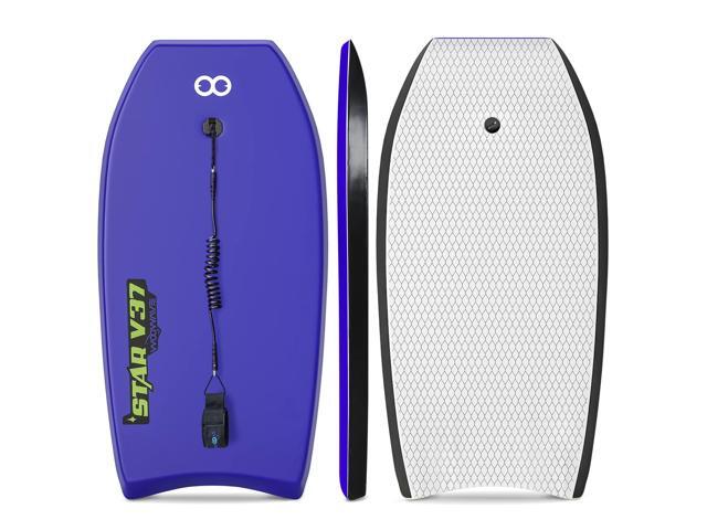 Bodyboard 33-inch/37-inch/42-inch Premium IXPE Body Board with Coiled Wrist Leash, Super Lightweight EPS Core and HDPE Slick Bottom, Perfect.