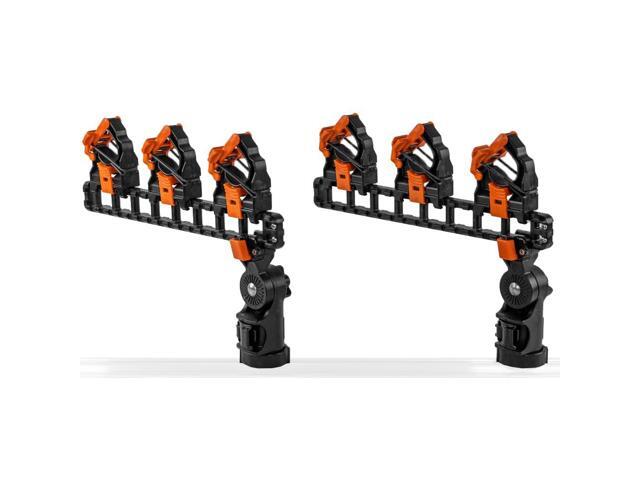 SideStage Pro Rod Rack - Set of 2 with Style Options Horizontal Fishing Rod Holder & Stager Includes ClickTrac Rails & FlipGrips Made in USA
