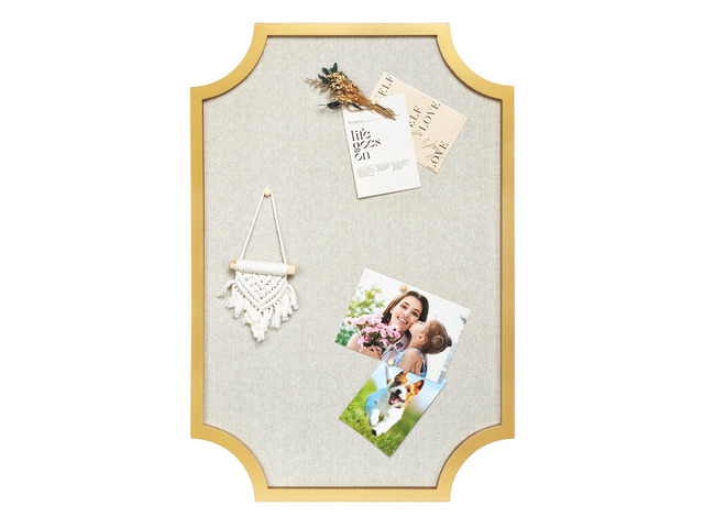 Large Linen Bulletin Board, 20'x30' Pin Board for Walls, Fabric Bulletin Board for Home Kitchen Office DecorativeGold Frame Cork Board(Gold-5075)