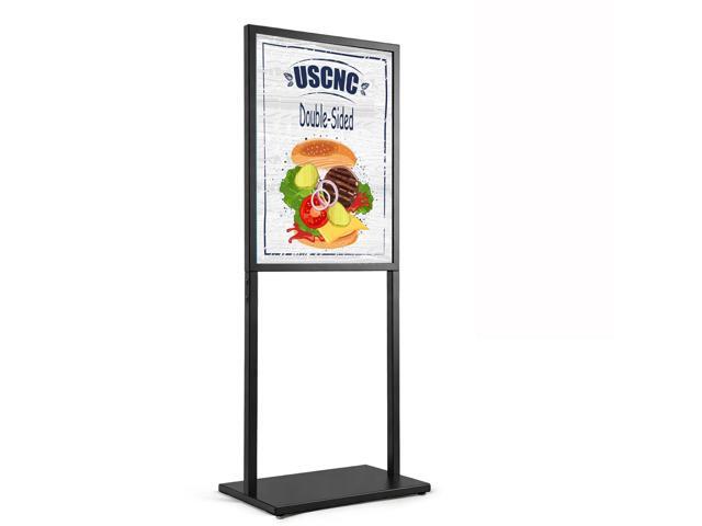 Black 22×28inch Sign holder floor stand, heavy Duty Pedestal poster banner stand for display,22×28inch slide-in double sided poster sign holder.
