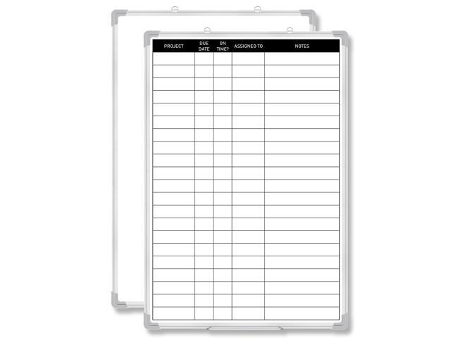 Aluminum Frame Dry Erase Board with Lines, Double Sided Wall-Mounted Whiteboard for Scheduling, to Do Lists & Weekly Planning, Reusable Calendar...