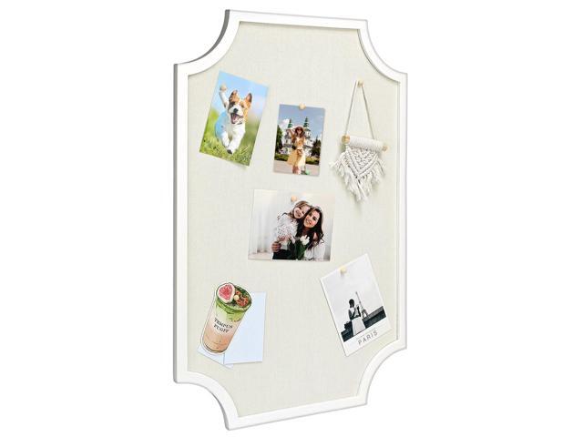 Linen Bulletin Board, Large 20'x30' Pin Board for Walls, Fabric Bulletin Board for Home Kitchen Office Decorative, White Frame Cork Board(White-5075)