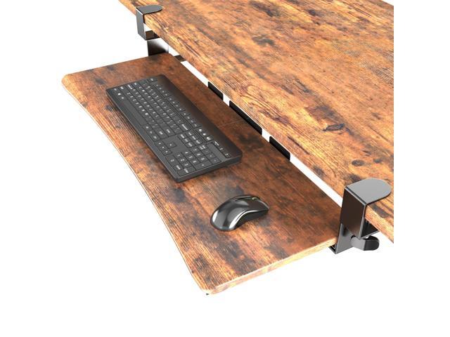 Extra Large Keyboard Tray Under Desk - Slide Out with Sturdy C-Clip Mount System, Extra Wide 31.5' (35.8' Including Clamps) x 11.8' Pull-Out...