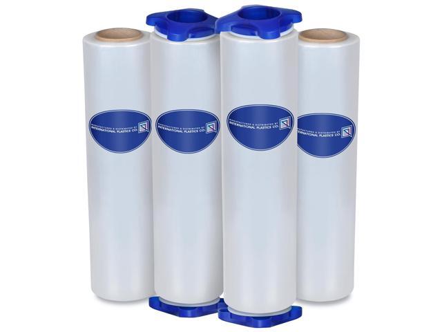 80 Gauge 17' Plastic Stretch Film/Wrap with Tension Handles 1200ft 500% Stretch Clear Durable Adhering Packing Moving Packaging Heavy Duty Shrink