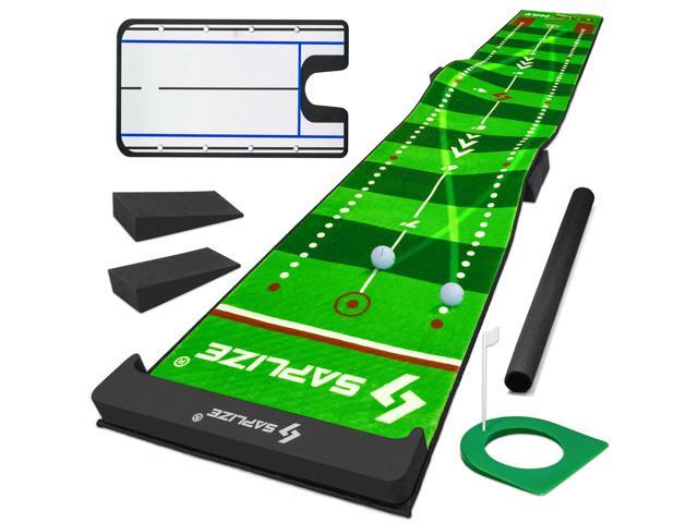 Golf Putting Mat, Visible Trajectory Tracing, Multiple Training Modes, with Putting Alignment Mirror and Adjustable Green Slopes, Putting Green...